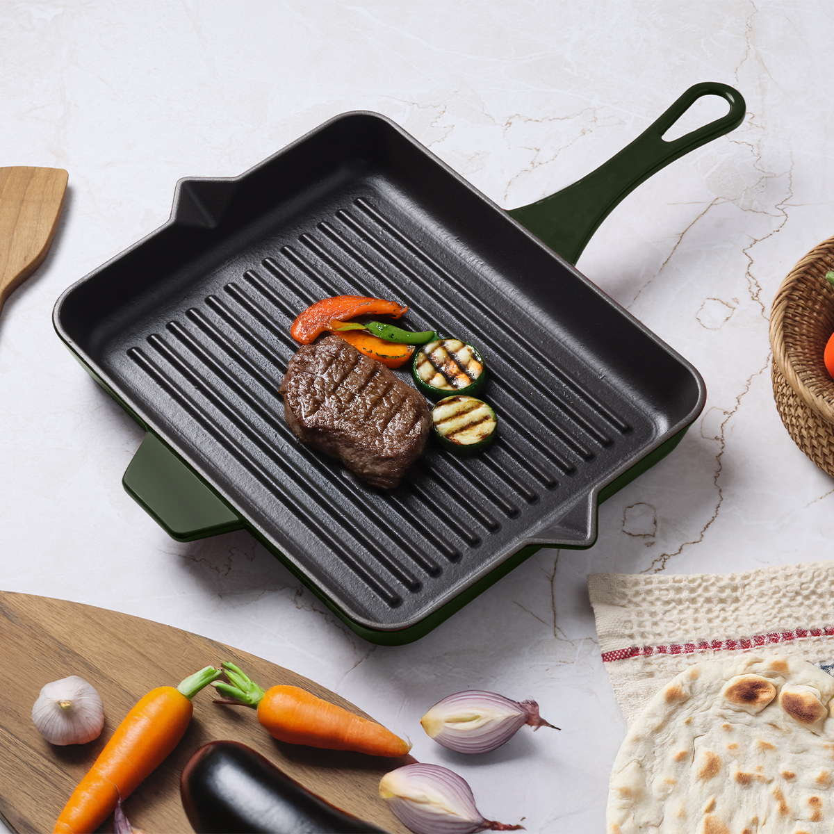 Aryıldız Duo Cast Grill Tava Fesleğen 26x32 cm