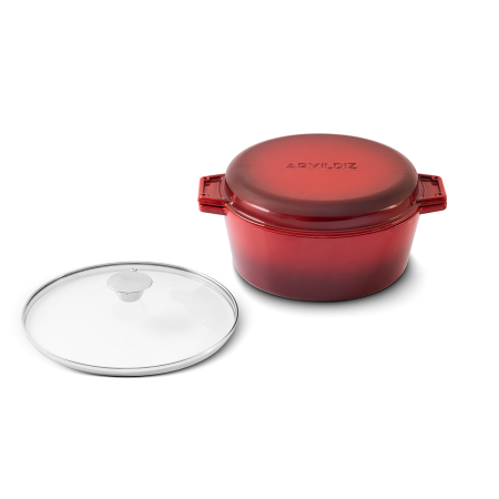 Aryıldız Duo Cast İron Tencere Kırmızı 20 cm - 4