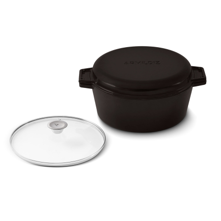 Aryıldız Duo Cast İron Tencere/Çift Kulplu Tava Kahverengi 28 cm - 4