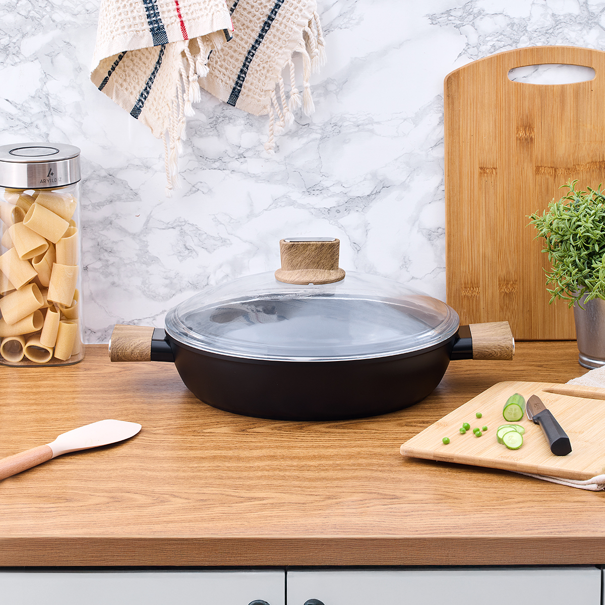 Aryıldız Eco Ceramic Kısa Tencere 30 cm