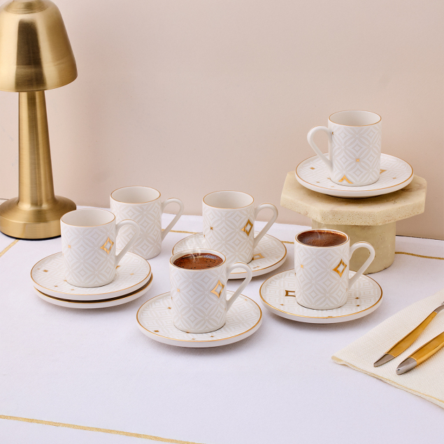 Aryıldız Elina 12 Parça 6 Kişilik Kahve Fincan Takımı 90 ml - 1