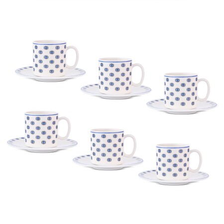 Aryıldız Elis 12 Parça 6 Kişilik Kahve Fincan Takımı Mavi 90 ml - 5