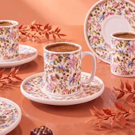 Aryıldız Elis 12 Parça 6 Kişilik Kahve Fincan Takımı Pembe 90 ml - 2