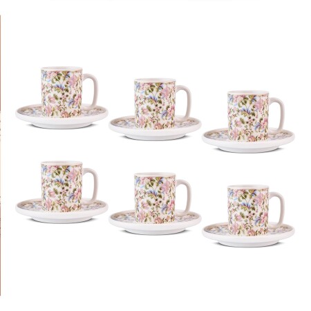 Aryıldız Elis 12 Parça 6 Kişilik Kahve Fincan Takımı Pembe 90 ml - 4