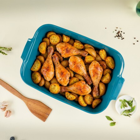 Aryıldız Elissa Dikdörtgen Fırın Kabı Yeşil 36 cm - ARYILDIZ