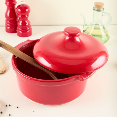 Aryıldız Elissa Kapaklı Karnıyarık Fırın Kabı Kırmızı 25 cm - 2