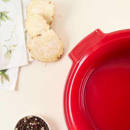 Aryıldız Elissa Kapaklı Karnıyarık Fırın Kabı Kırmızı 25 cm - 4