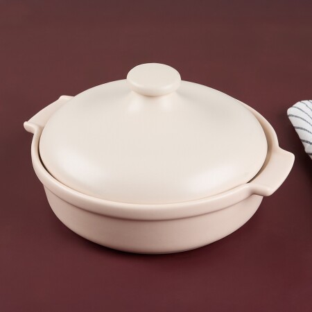 Aryıldız Elissa Kapaklı Karnıyarık Fırın Kabı Mat Beyaz 25 cm - 5