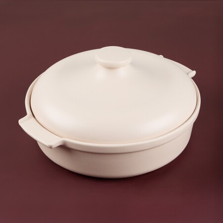 Aryıldız Elissa Kapaklı Karnıyarık Fırın Kabı Mat Beyaz 29 cm - ARYILDIZ