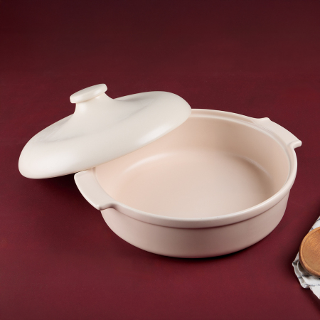 Aryıldız Elissa Kapaklı Karnıyarık Fırın Kabı Mat Beyaz 31 cm - 2