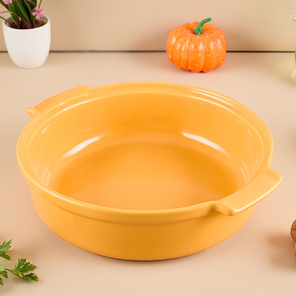 Aryıldız Elissa Kapaklı Karnıyarık Fırın Kabı Sarı 29 cm