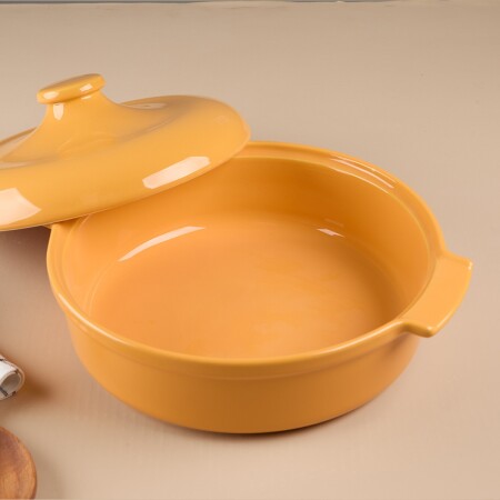Aryıldız Elissa Kapaklı Karnıyarık Fırın Kabı Sarı 31 cm - 2