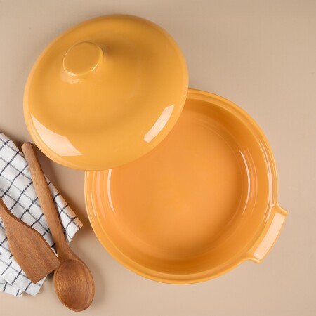 Aryıldız Elissa Kapaklı Karnıyarık Fırın Kabı Sarı 31 cm - 3