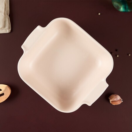 Aryıldız Elissa Kare Fırın Kabı Mat Beyaz 21 cm - 4