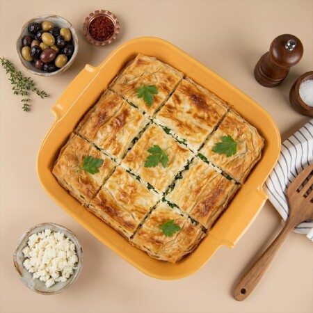 Aryıldız Elissa Kare Fırın Kabı Sarı 36 cm - 5