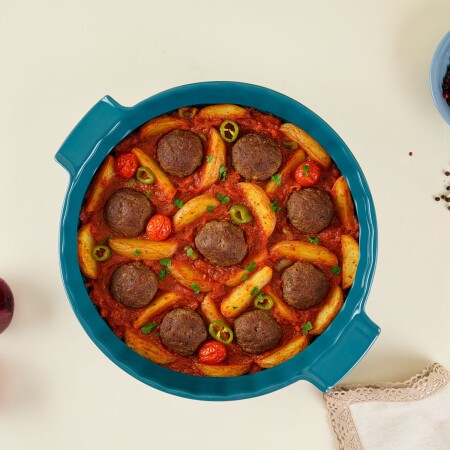 Aryıldız Elissa Rölyefli Yuvarlak Fırın Kabı 32.5 cm - ARYILDIZ