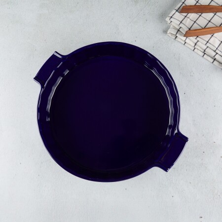 Aryıldız Elissa Rölyefli Yuvarlak Fırın Kabı Kobalt 32.5 cm - 3