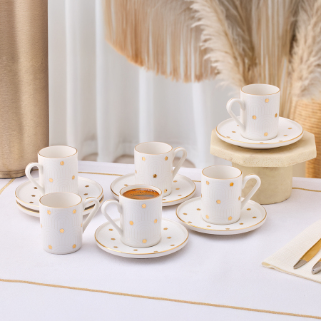 Aryıldız Flare 12 Parça 6 Kişilik Kahve Fincan Takımı 90 ml - ARYILDIZ