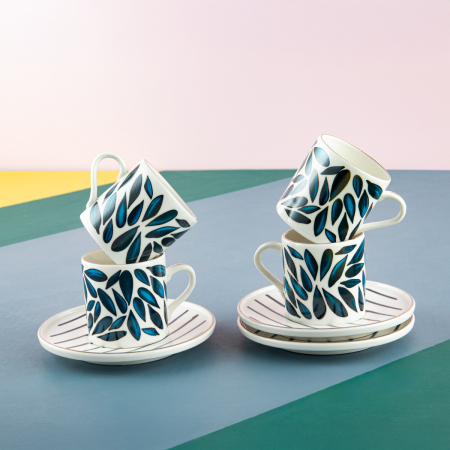 Aryıldız Foglia 12 Parça 6 Kişilik Türk Kahve Fincanı 90 ml - 2