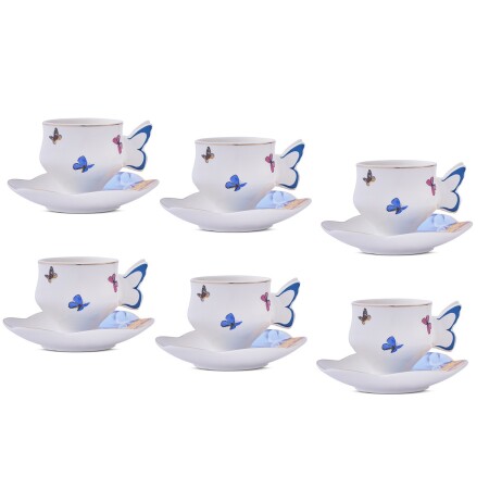 Aryıldız Grass 6 Kişilik 12 Parça Kahve Fincan Takımı Mavi 90 ml - 5