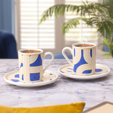 Aryıldız Havana Mavi 2 Kişilik 4 Parça Kahve Fincan Takımı 90 ml - ARYILDIZ