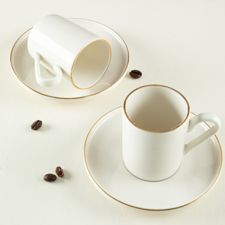 Aryıldız Hazel Gold 4 Parça 2 Kişilik Türk Kahve Fincan Takımı - 3