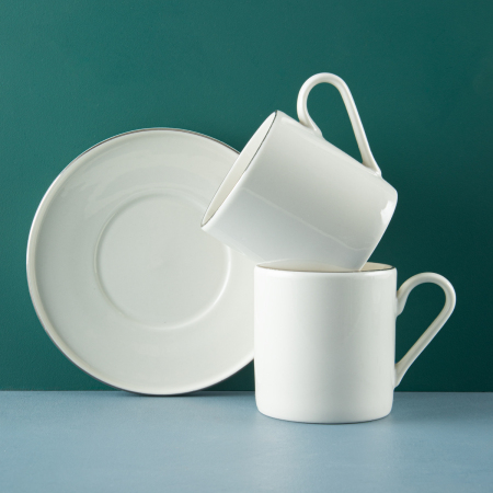 Aryıldız Hazel Platin 4 Parça 2 Kişilik Çay Fıncan Takımı - ARYILDIZ