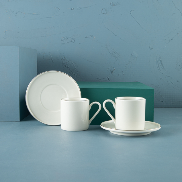 Aryıldız Hazel Platin 4 Parça 2 Kişilik Çay Fıncan Takımı - 2