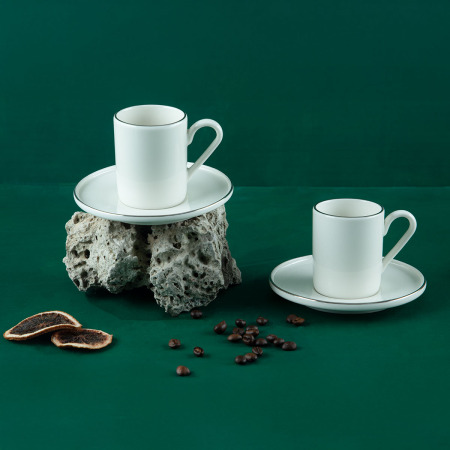 Aryıldız Hazel Platin 4 Parça 2 Kişilik Türk Kahve Fincan Takımı 90 ml - 3