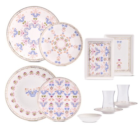 Aryıldız Ivy Blue Pink 32 Parça 6 Kişilik Kahvaltı Takımı - 5