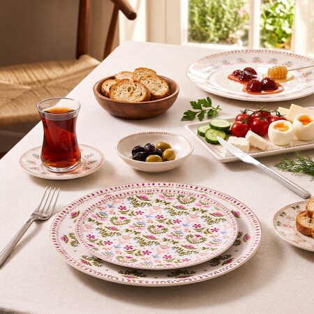 Aryıldız Ivy Pink 32 Parça 6 Kişilik Kahvaltı Takımı - 2