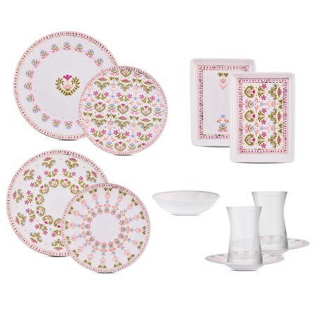 Aryıldız Ivy Pink 32 Parça 6 Kişilik Kahvaltı Takımı - 6