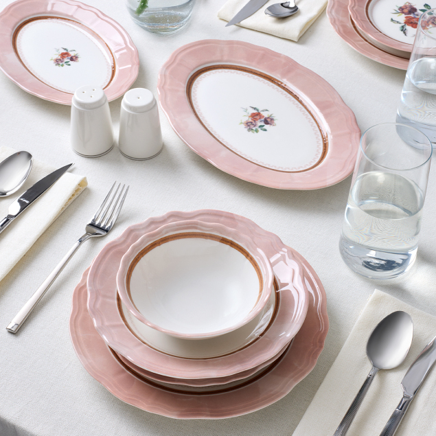 Aryıldız Jardin Pembe 30 Parça 6 Kişilik Yemek Takımı - 3