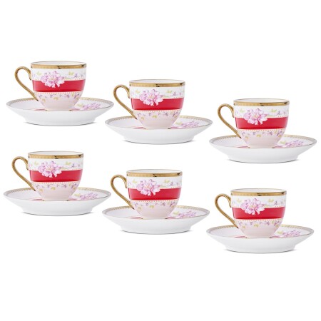 Aryıldız Jevel 6 Kişilik 12 Parça Kahve Fincan Takımı Kırmızı 90 Ml - 5