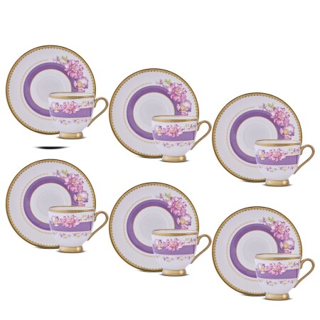 Aryıldız Jevel 6 Kişilik 12 Parça Kahve Fincan Takımı Mor 90 Ml - 4