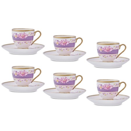 Aryıldız Jevel 6 Kişilik 12 Parça Kahve Fincan Takımı Mor 90 Ml - 5