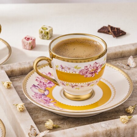 Aryıldız Jevel 6 Kişilik 12 Parça Kahve Fincan Takımı Sarı 90 Ml - 3