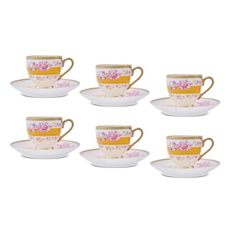 Aryıldız Jevel 6 Kişilik 12 Parça Kahve Fincan Takımı Sarı 90 Ml - 5