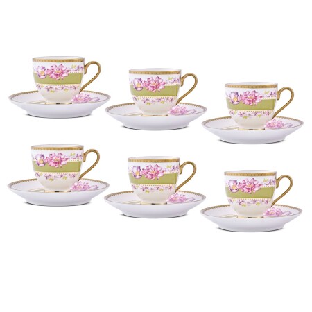 Aryıldız Jevel 6 Kişilik 12 Parça Kahve Fincan Takımı Yeşil 90 Ml - 5