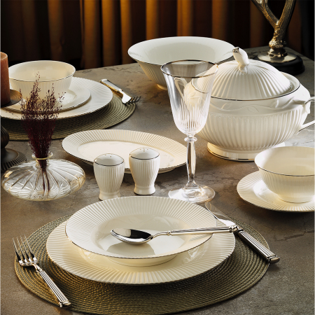 Aryıldız Karen Platin 12 Kişilik 60 Parça Yemek Takımı - ARYILDIZ