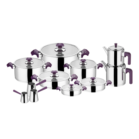 Aryıldız Kıng Ideal Set Cam Kapak Mor 20 Parça - 4