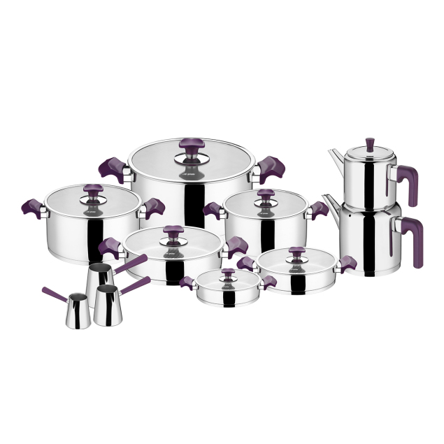 Aryıldız Kıng Ideal Set Cam Kapak Mor 20 Parça - 4