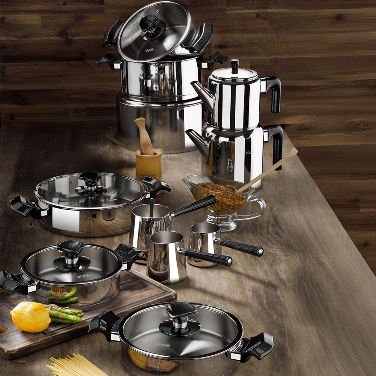 Aryıldız King Siyah Cam İdeal Set 20 Parça