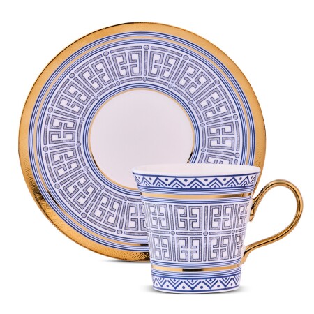 Aryıldız Kingham 12 Parça 6 Kişilik Kahve Fincan Takımı Mavi 90 ml - 4