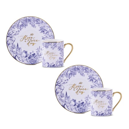 Aryıldız Lavanya Blue 4 Parça 2 Kişilik Kahve Fincan Takımı 90 ml - 5