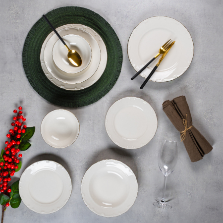 Aryıldız Liana Gold Krem 6 Kişilik 24 Parça Yemek Takımı - ARYILDIZ