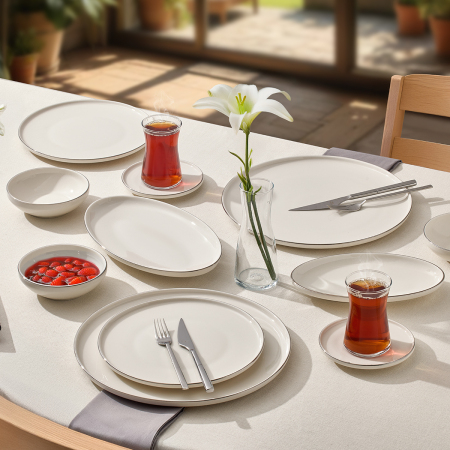 Aryıldız Lima Platin 32 Parça 6 Kişilik Kahvaltı Takımı - ARYILDIZ