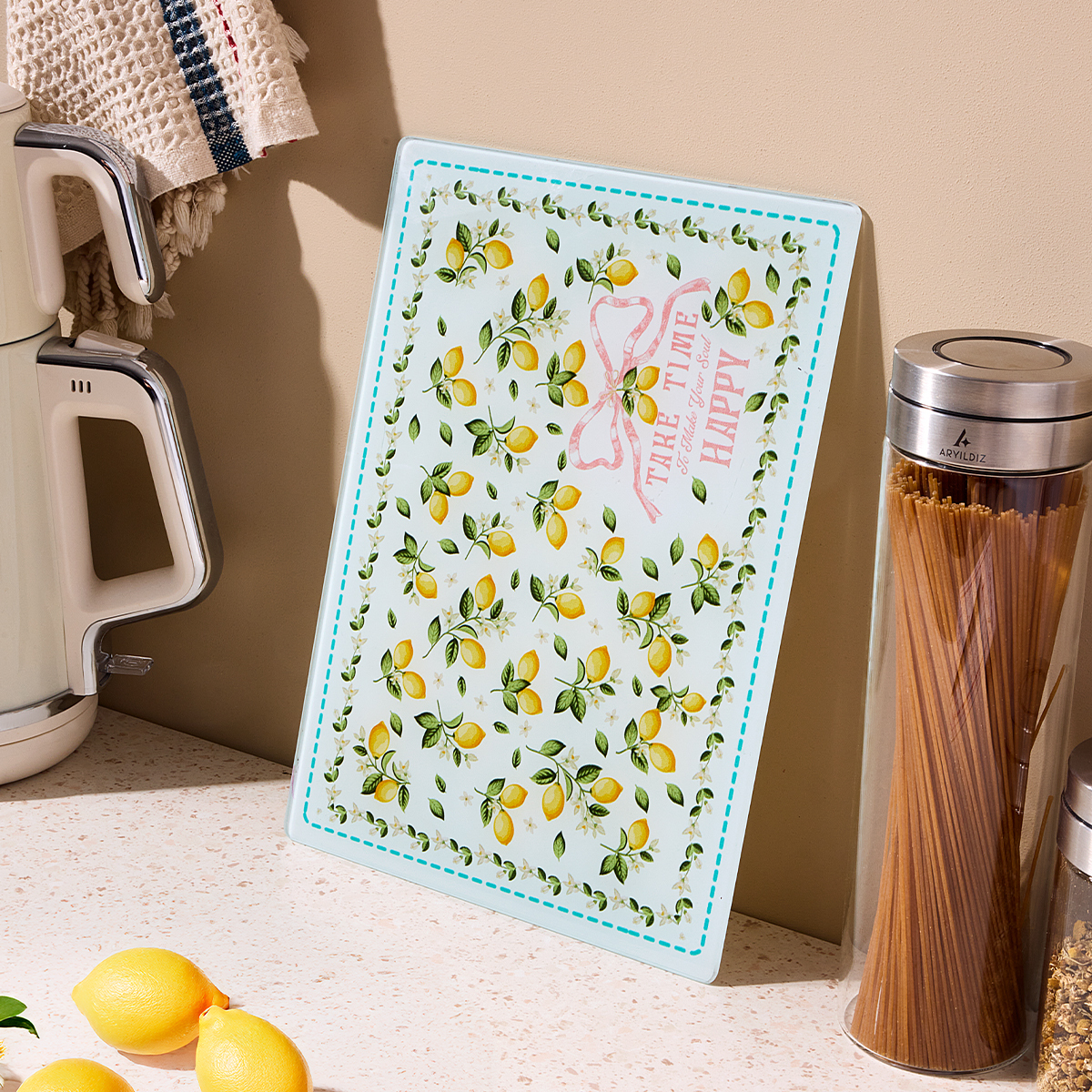 Aryıldız Limone Cam Kesme Tahtası 20x30 cm