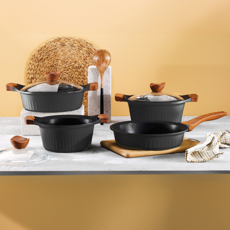 Aryıldız Lincoln 7 Parça Tencere Seti Siyah - ARYILDIZ