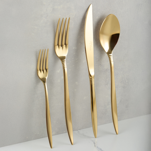 Aryıldız Linea Gold 24 Parça 6 Kişilik Çatal Kaşık Bıçak Takımı - 2